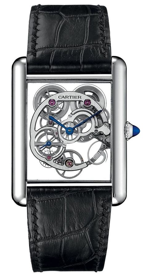 cartier skeleton sapphire watch.